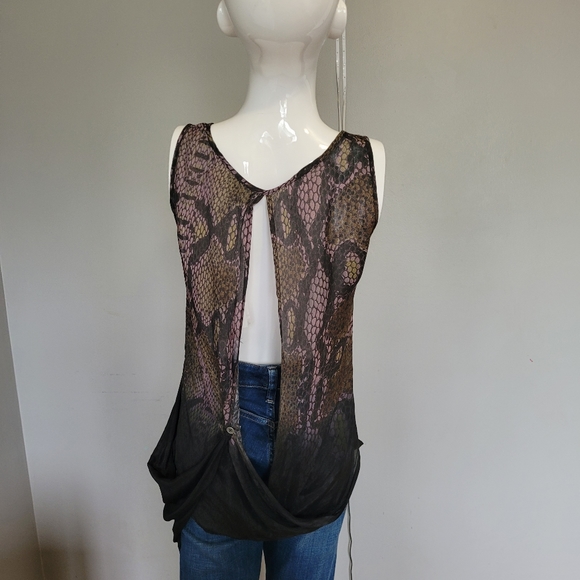 Bolongaro Trevor Draped Snake Sleeveless Top, BNWT, size M - Picture 4 of 10